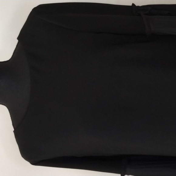 Tahari black long sleeve dress Sz 8 Beautiful design, long expose zipper in back - Picture 5 of 15